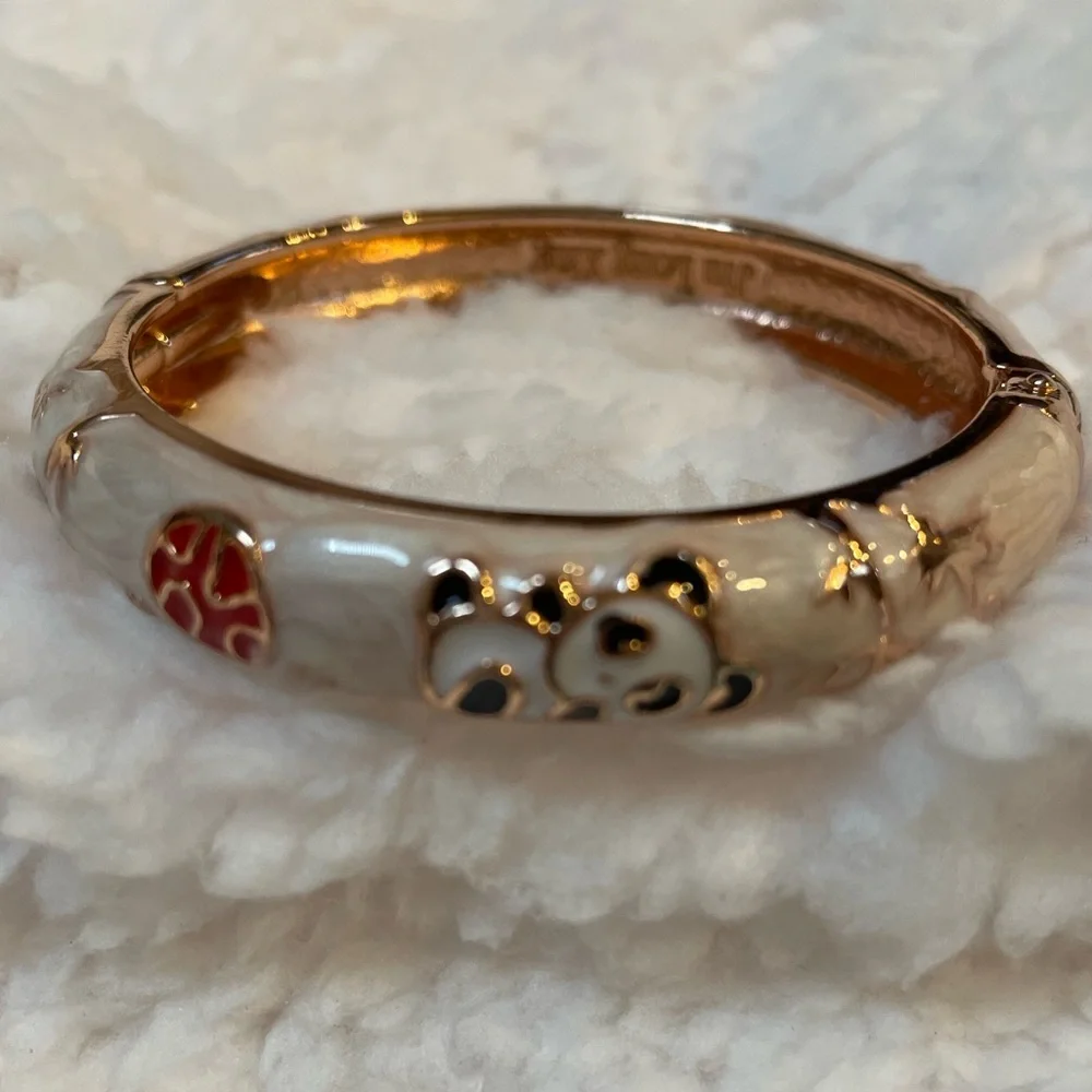 UJOY Light Pink Panda Bear Children’s Hinged Bangle Bracelet.